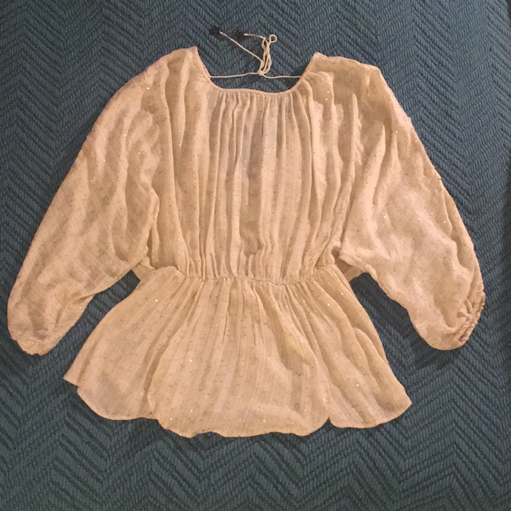 Free People Gypsy Gold Sequin Top